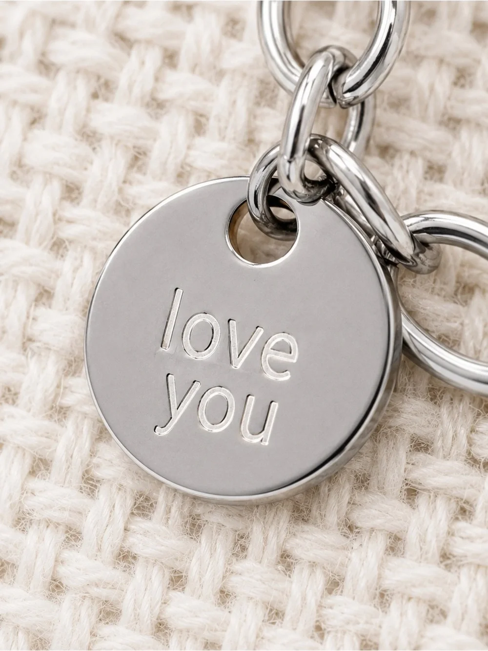 Layered Pixel Heart Necklace Love You Charm Silver Tone Minimalist Y2K Gift